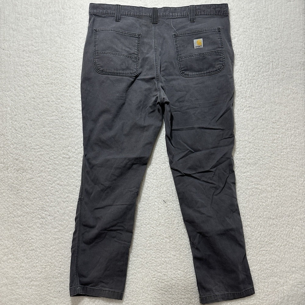 Carhartt Rugged Flex Straight Fit Gray Canvas Workwear Pants 102821-029 Size 40